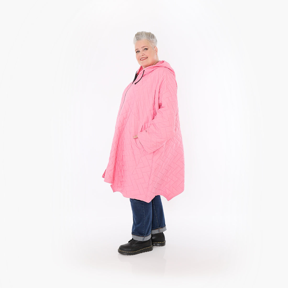  A-Form Mantel von AKH Fashion aus Materialmix, 1448.07043, Pink, Kariert, Schick, Modern