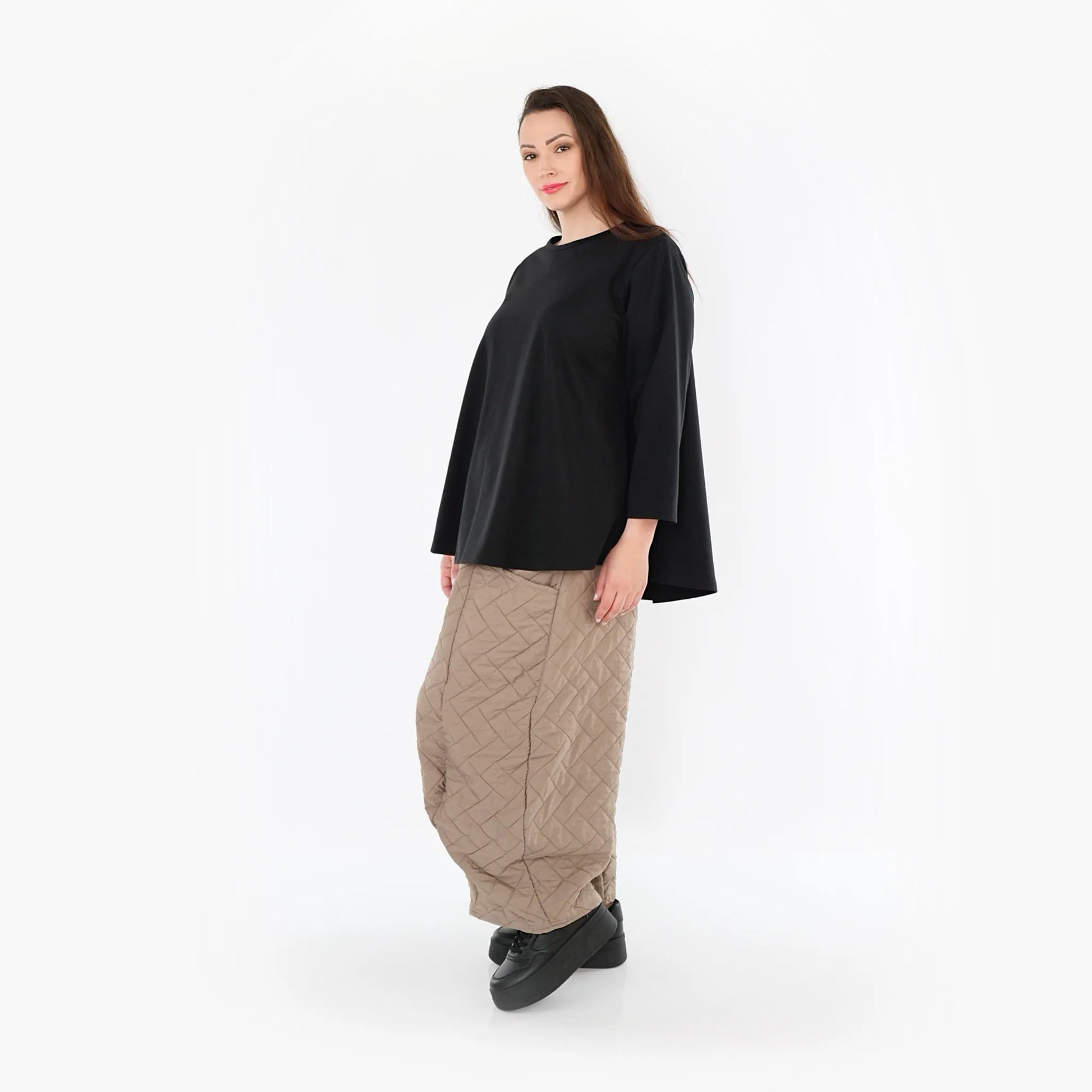  Ballonhose von AKH Fashion aus Materialmix, 1448.08069, Cognac, Kariert, Schick, Modern