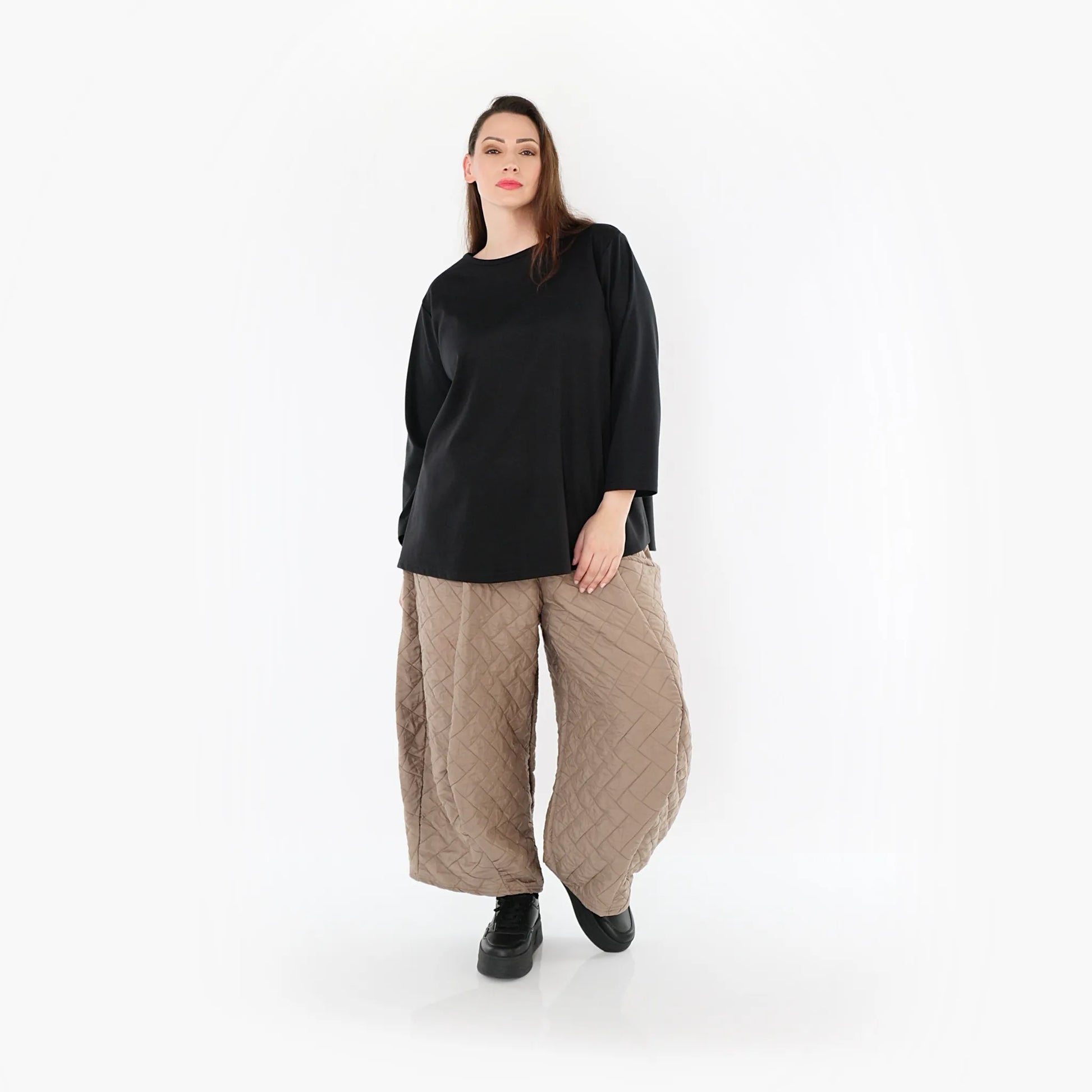  Ballonhose von AKH Fashion aus Materialmix, 1448.08069, Cognac, Kariert, Schick, Modern
