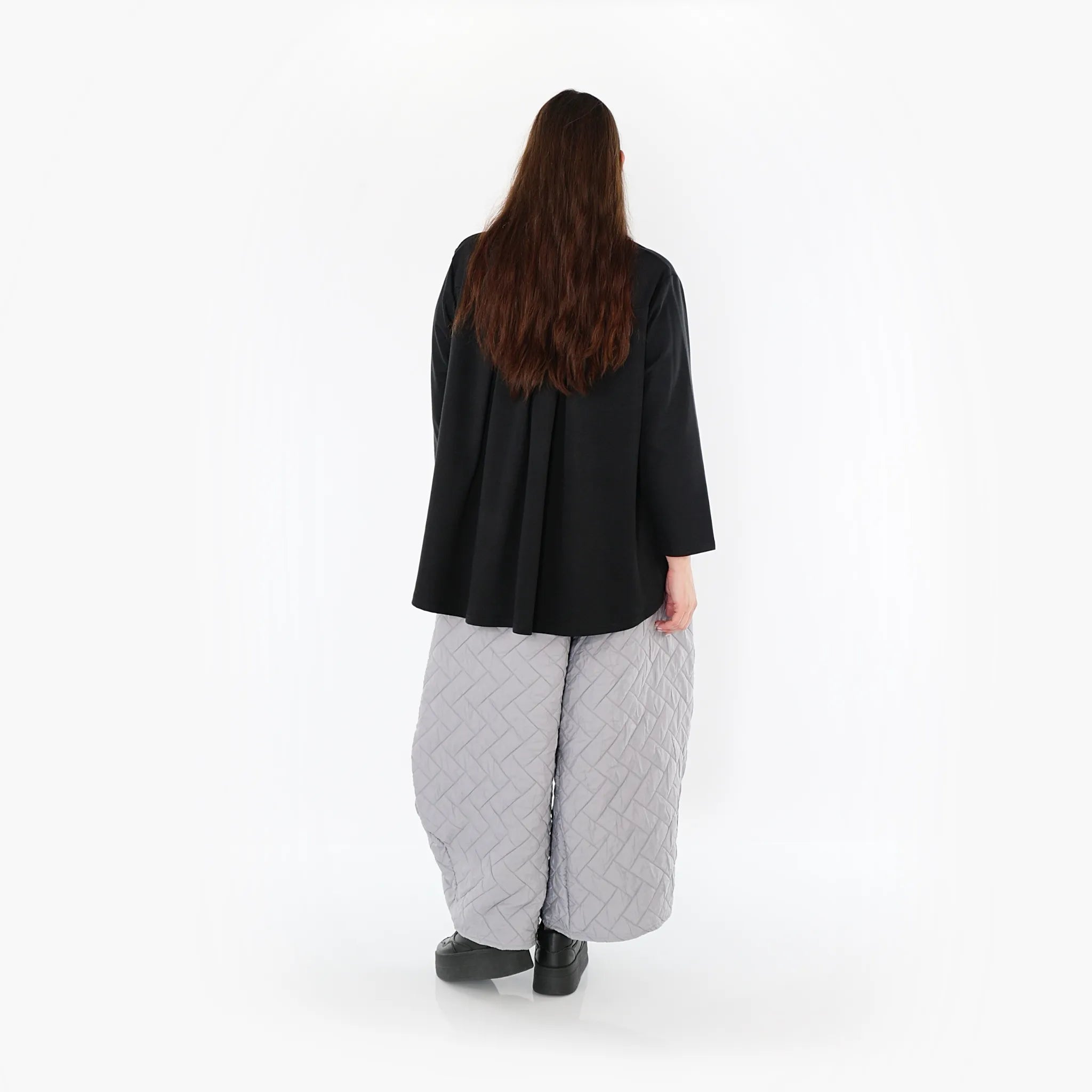  Ballonhose von AKH Fashion aus Materialmix, 1448.08069, Hellgrau, Kariert, Schick, Modern
