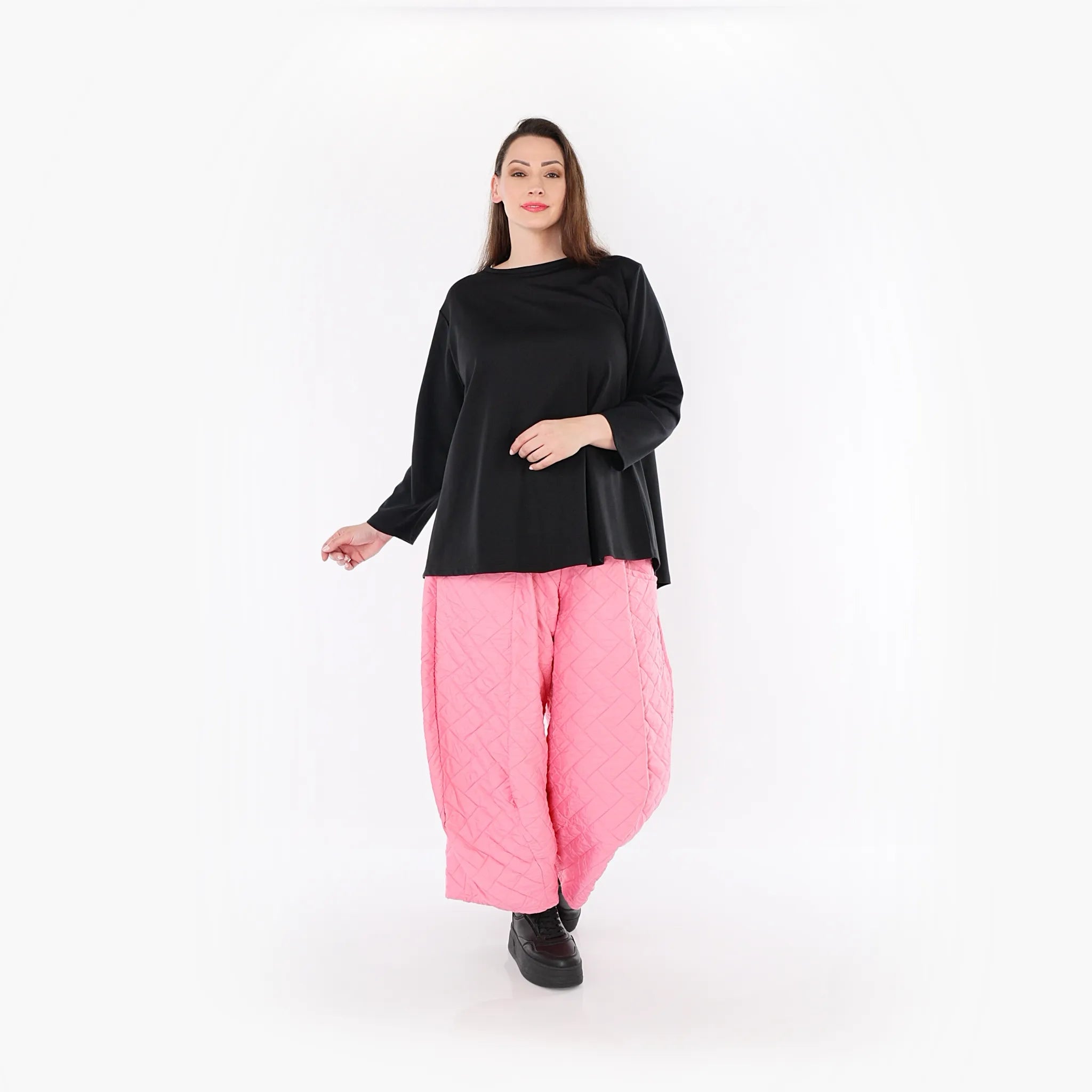  Ballonhose von AKH Fashion aus Materialmix, 1448.08069, Pink, Kariert, Schick, Modern