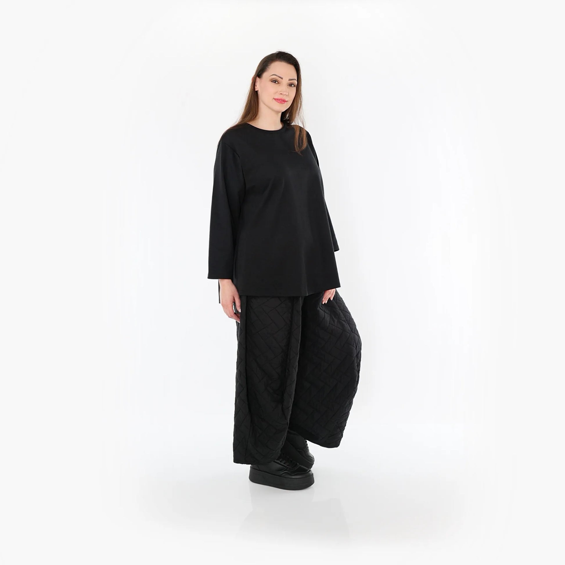  Ballonhose von AKH Fashion aus Materialmix, 1448.08069, Schwarz, Kariert, Schick, Modern