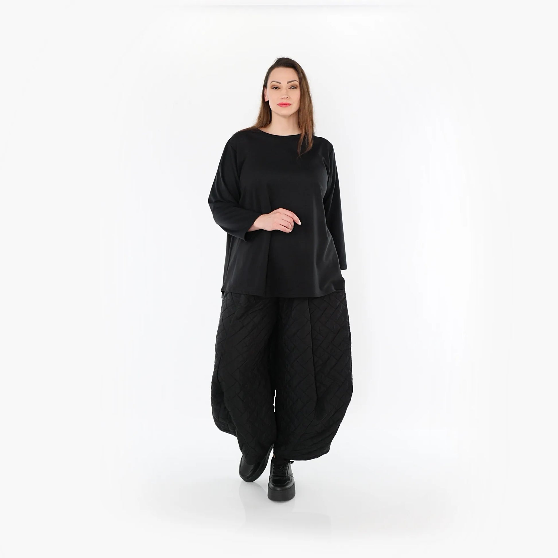  Ballonhose von AKH Fashion aus Materialmix, 1448.08069, Schwarz, Kariert, Schick, Modern