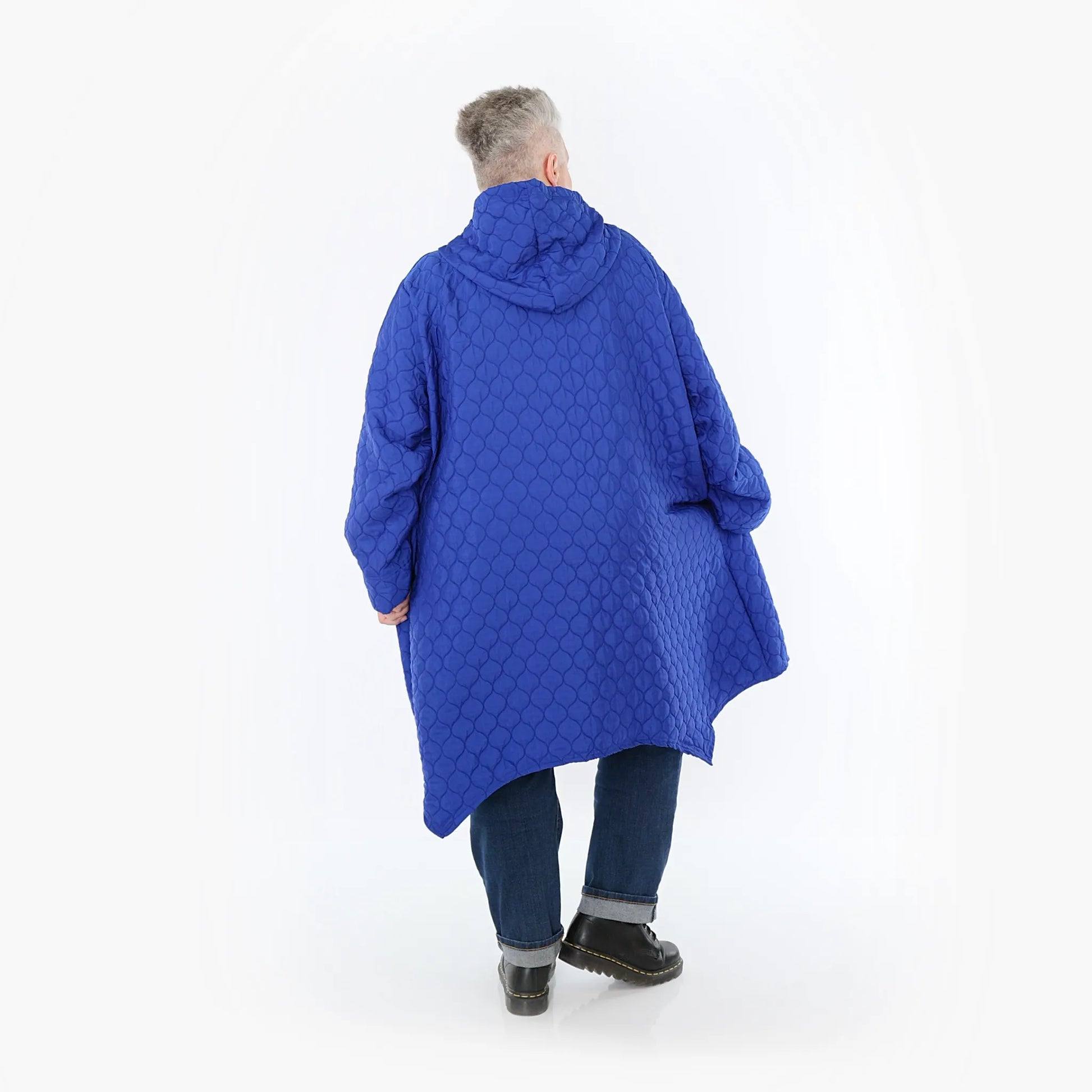  A-Form Mantel von AKH Fashion aus Materialmix, 1450.07043, Royalblau, Jacquard, Schick