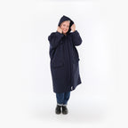  AKH Fashion Mantel in gerader Form, aus Materialmix, 1450.07044, Navy, Jacquard, Schick