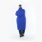  AKH Fashion Mantel in gerader Form, aus Materialmix, 1450.07044, Royalblau, Jacquard