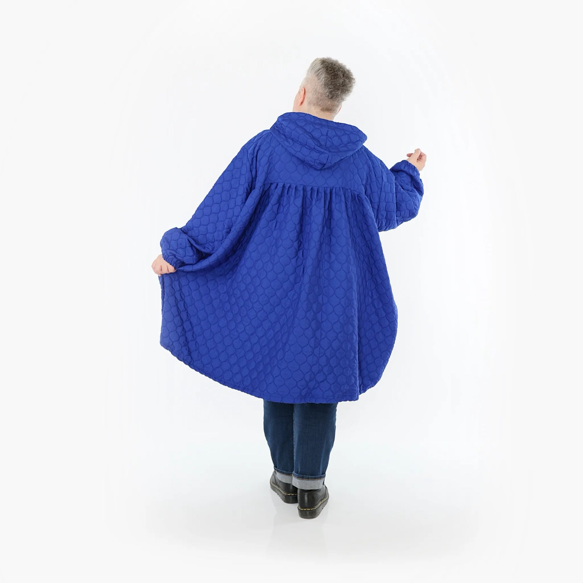  Ballonjacke von AKH Fashion aus Materialmix, 1450.07045, Royalblau, Jacquard, Schick
