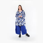  Ballonhose von AKH Fashion aus Materialmix, 1450.06631, Royalblau, Jacquard, Schick