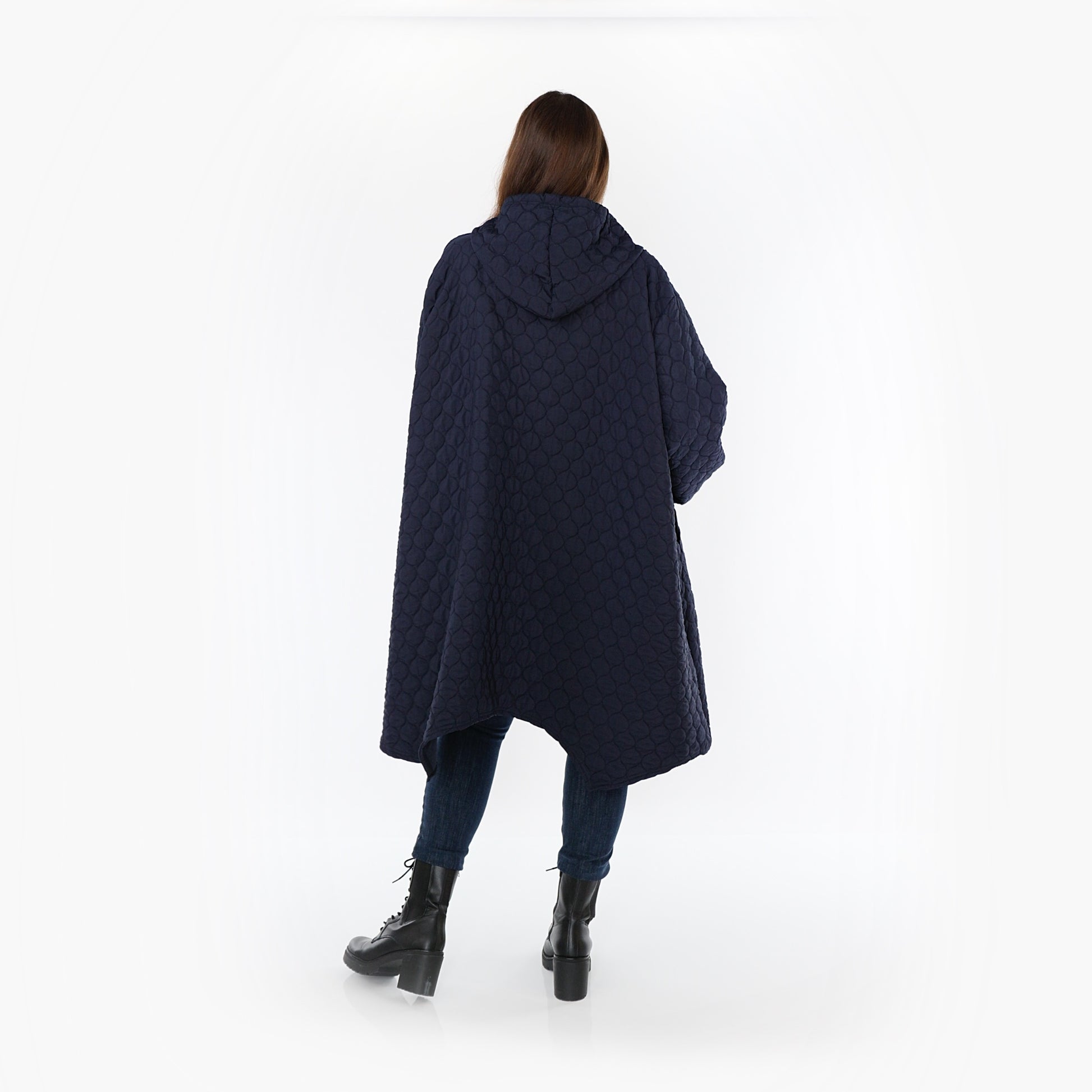 A-Form Mantel von AKH Fashion aus Materialmix, 1450.07043, Navy, Jacquard, Schick, Modern