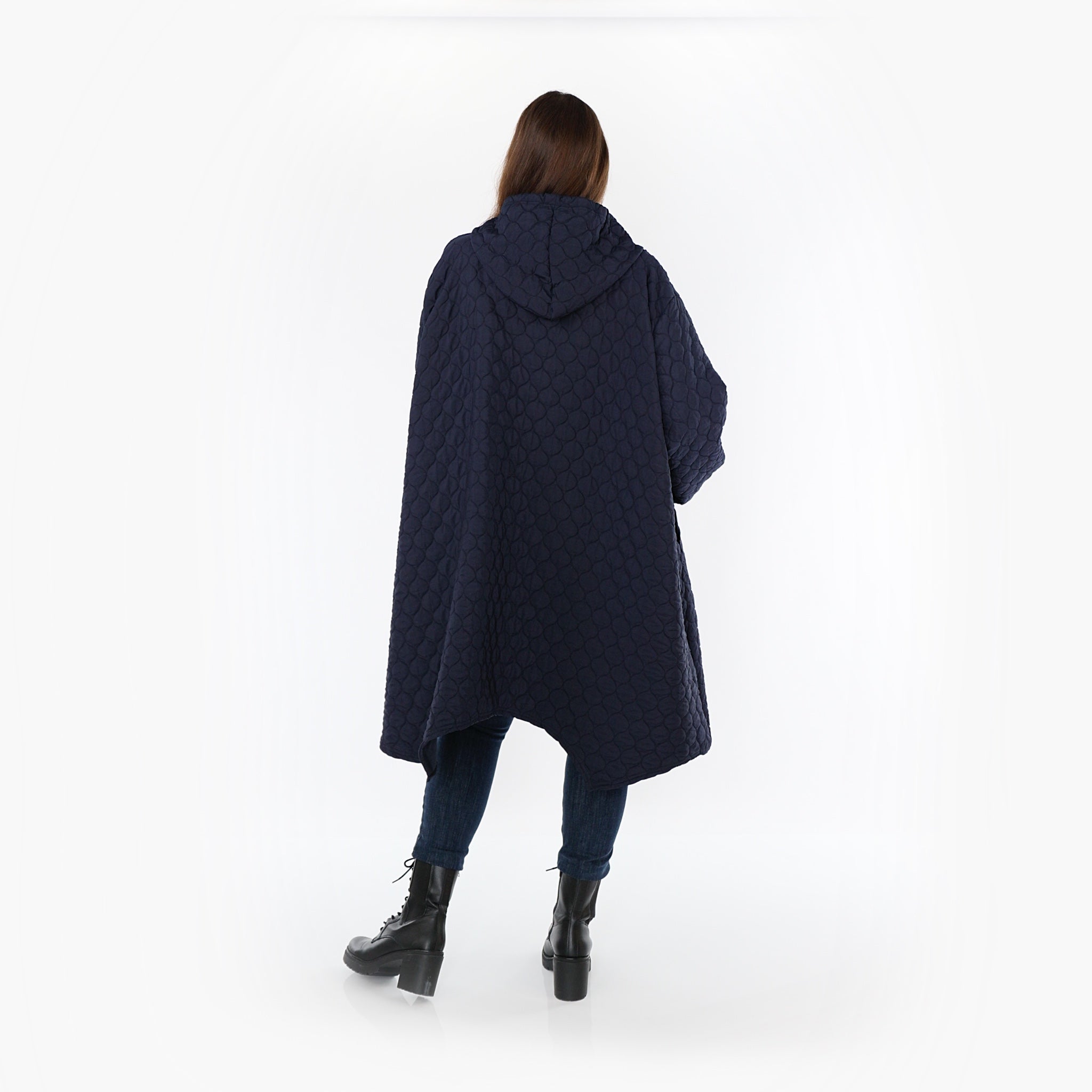 A-Form Mantel von AKH Fashion aus Materialmix, 1450.07043, Navy, Jacquard, Schick, Modern