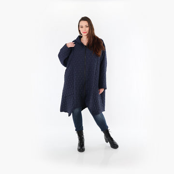  A-Form Mantel von AKH Fashion aus Materialmix, 1450.07043, Navy, Jacquard, Schick, Modern