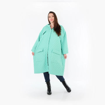  AKH Fashion Mantel in gerader Form, aus Materialmix, 1450.07044, Mintgrün, Jacquard