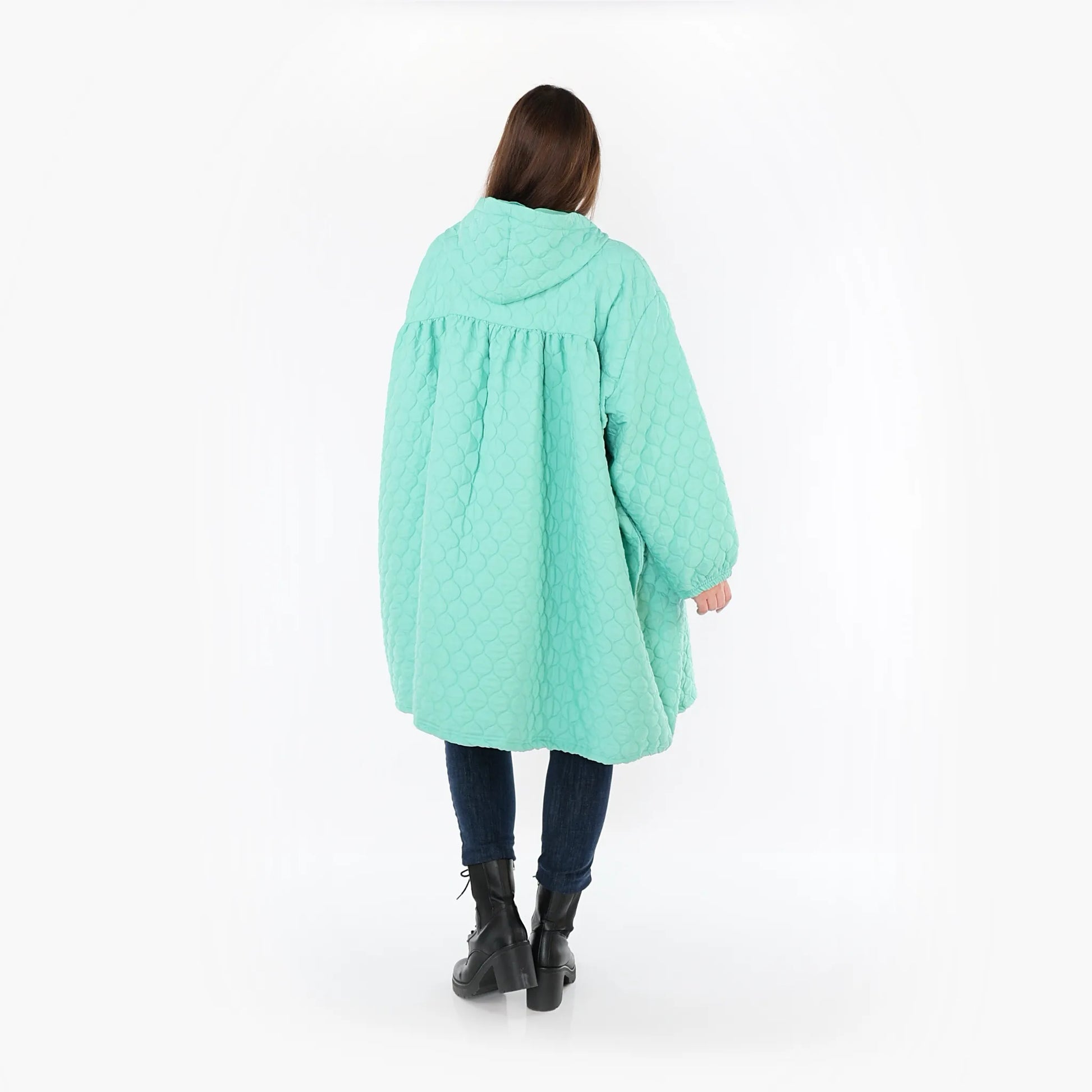  Ballonjacke von AKH Fashion aus Materialmix, 1450.07045, Mintgrün, Jacquard, Schick