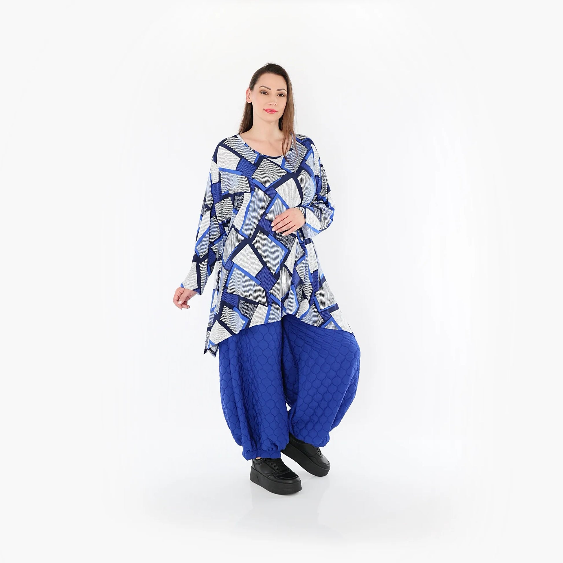  Ballonhose von AKH Fashion aus Materialmix, 1450.08067, Royalblau, Jacquard, Schick
