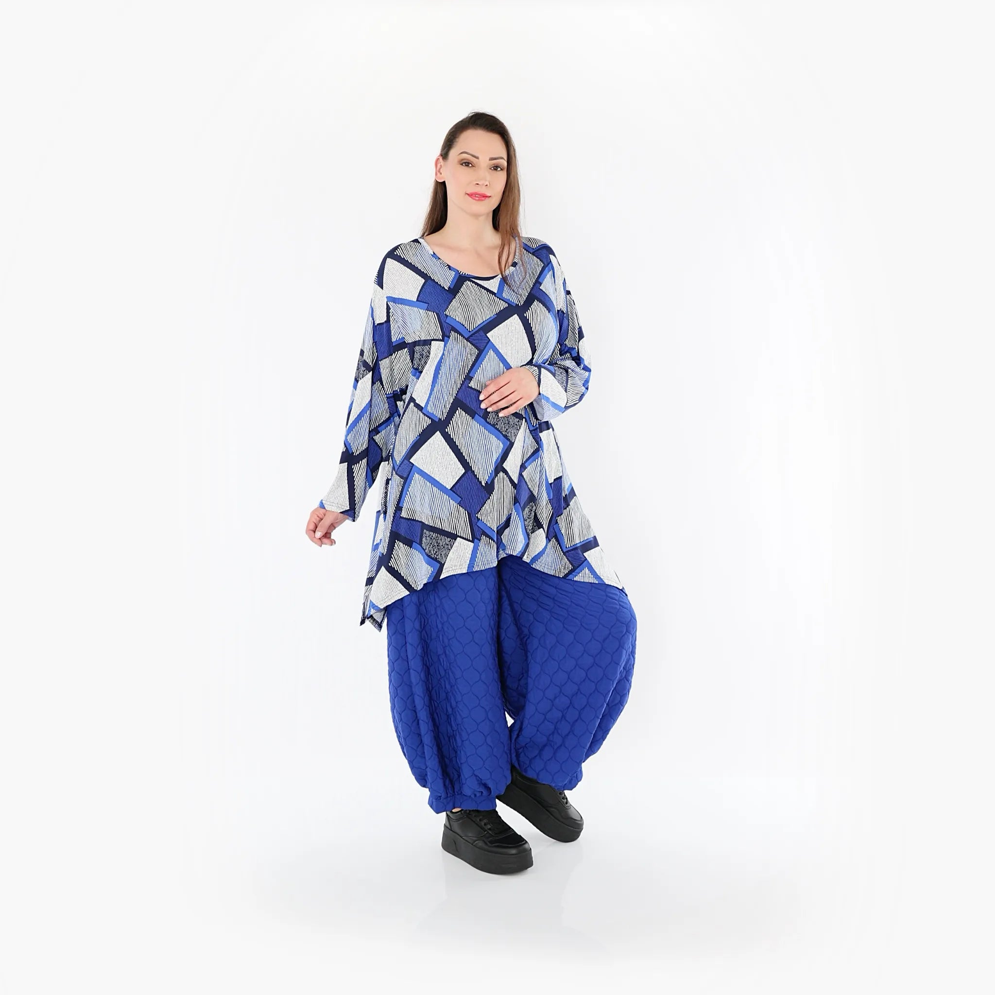  Ballonhose von AKH Fashion aus Materialmix, 1450.08067, Royalblau, Jacquard, Schick