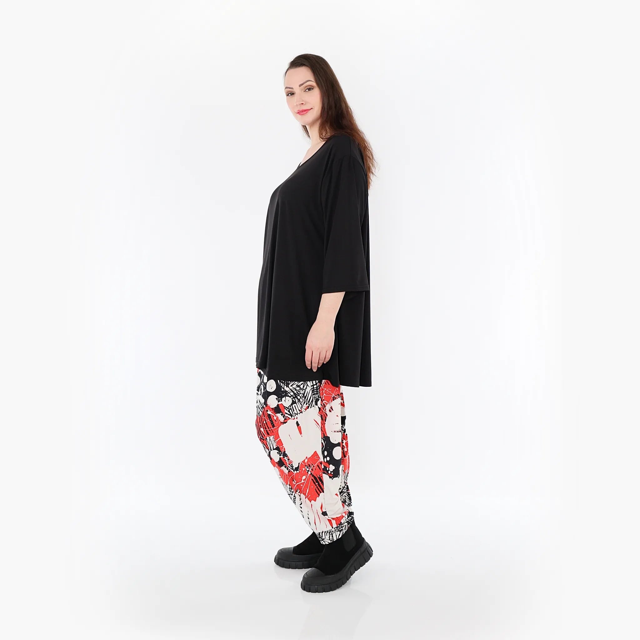  Haremshose von AKH Fashion aus Materialmix, 1451.06813, Rot/Weiß/Schwarz, Punkte, Schick