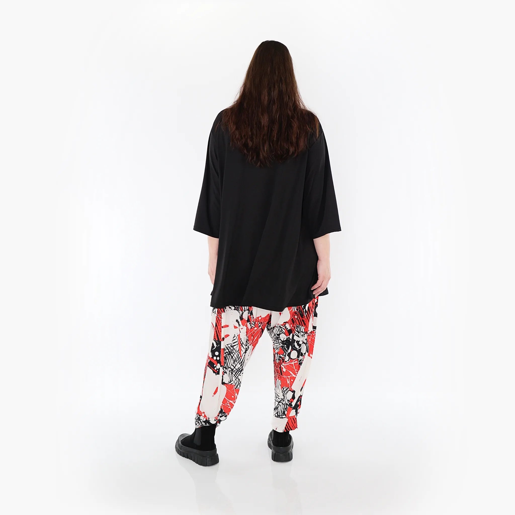  Haremshose von AKH Fashion aus Materialmix, 1451.06813, Rot/Weiß/Schwarz, Punkte, Schick