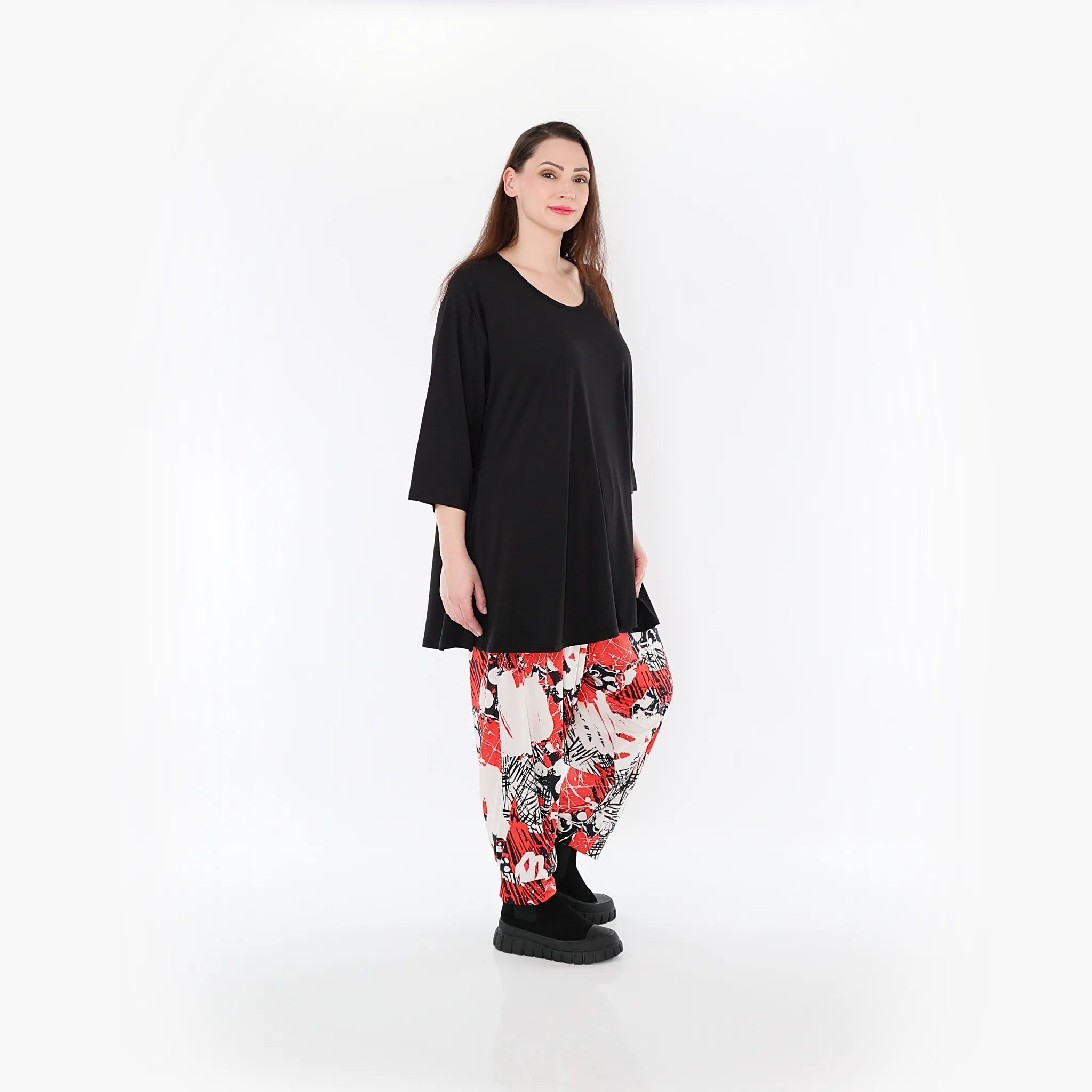  Haremshose von AKH Fashion aus Materialmix, 1451.06813, Rot/Weiß/Schwarz, Punkte, Schick