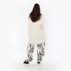  Ballonhose von AKH Fashion aus Materialmix, 1451.08069, Beige/Weiß/Schwarz, Punkte, Schick