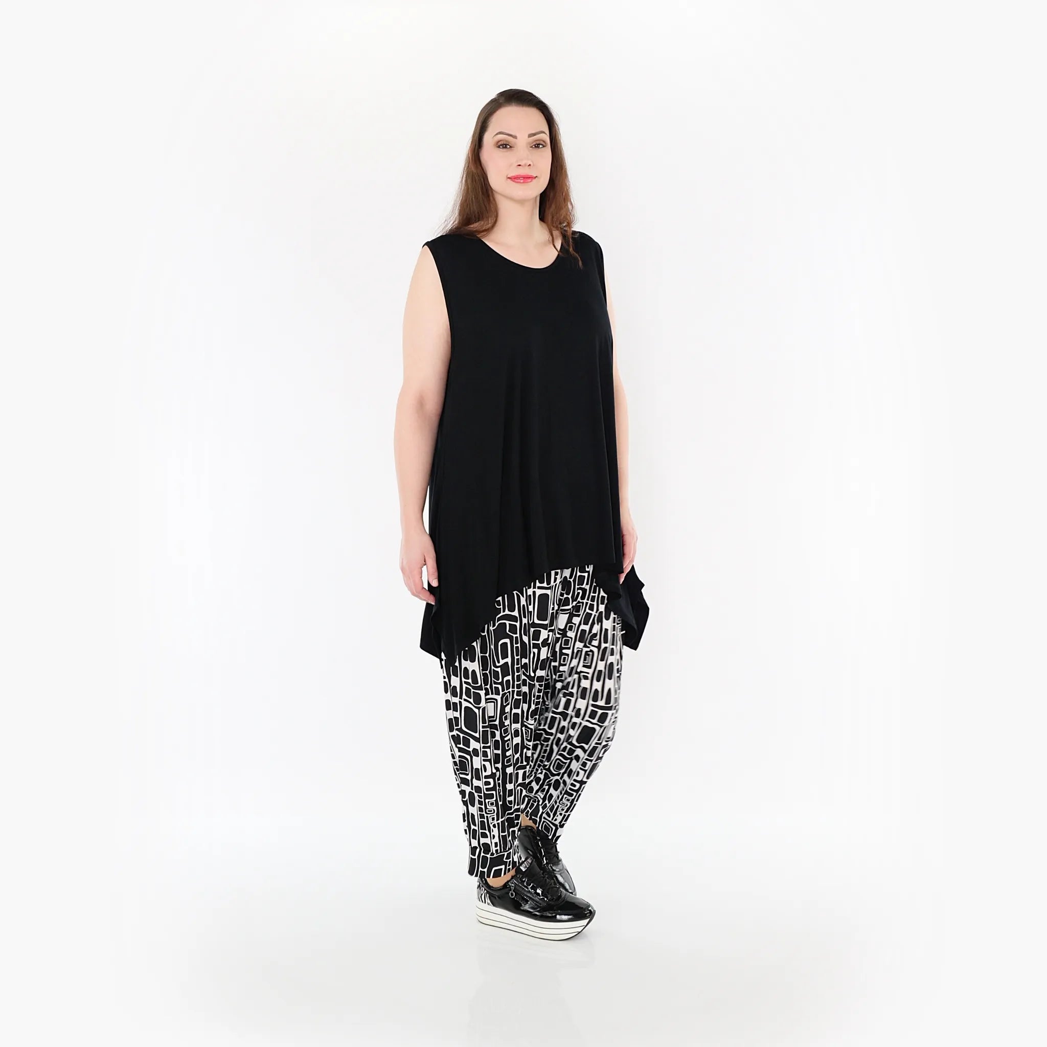  Haremshose von AKH Fashion aus Materialmix, 1452.06813, Schwarz/Weiß, Abstrakt, Schick