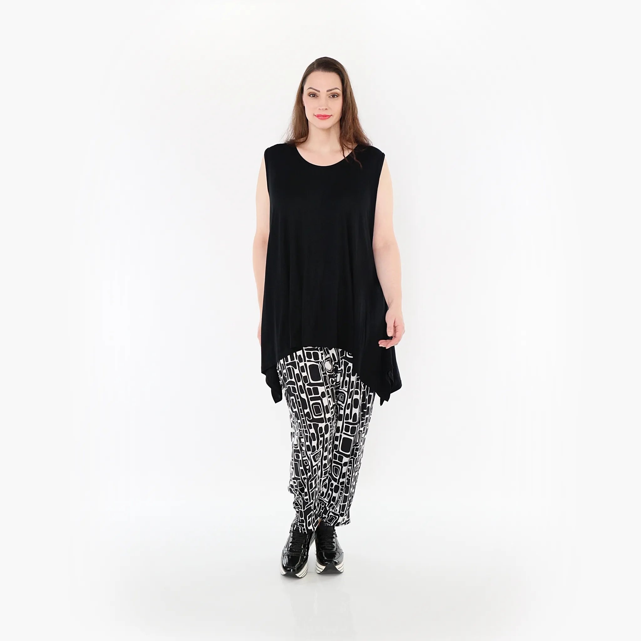  Haremshose von AKH Fashion aus Materialmix, 1452.06813, Schwarz/Weiß, Abstrakt, Schick