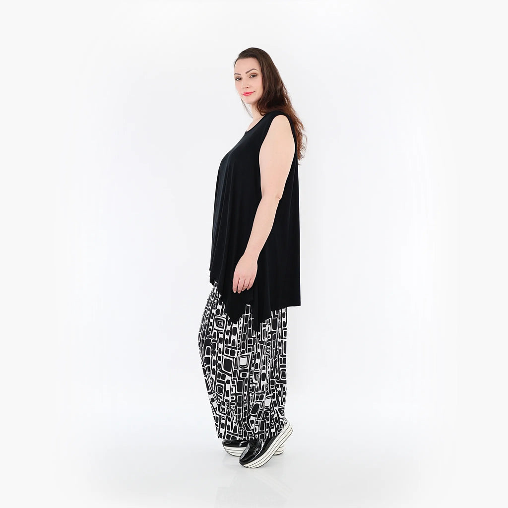  Ballonhose von AKH Fashion aus Materialmix, 1452.08069, Schwarz/Weiß, Abstrakt, Schick
