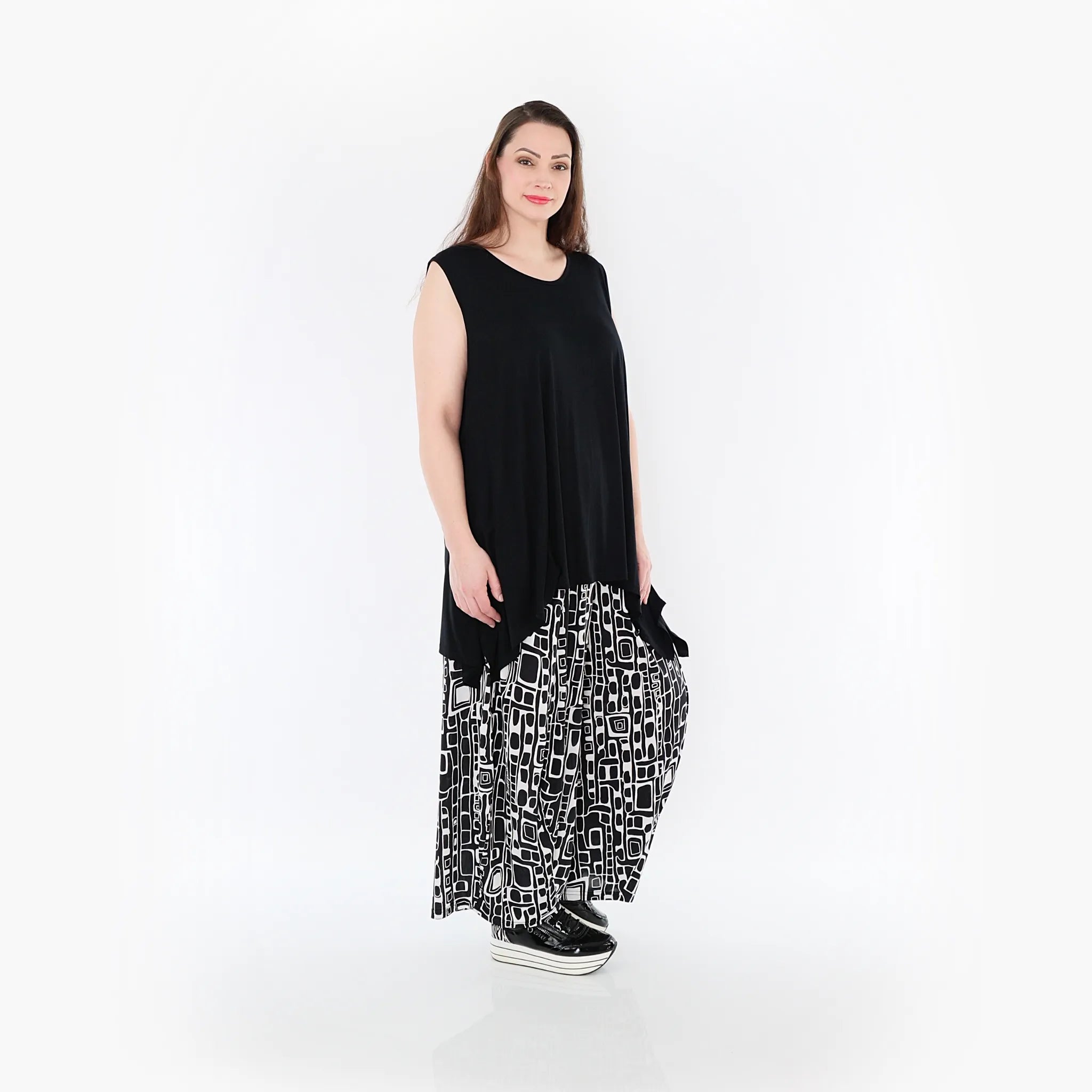  Ballonhose von AKH Fashion aus Materialmix, 1452.08069, Schwarz/Weiß, Abstrakt, Schick