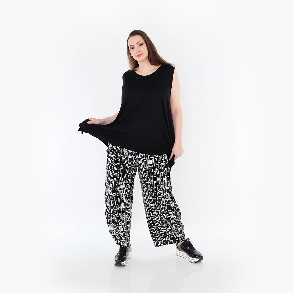  Ballonhose von AKH Fashion aus Materialmix, 1452.08069, Schwarz/Weiß, Abstrakt, Schick