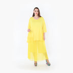  A-Form Bigshirt von AKH Fashion aus Materialmix, 1457.06862, Gelb, Ausgefallen, Zeitlos