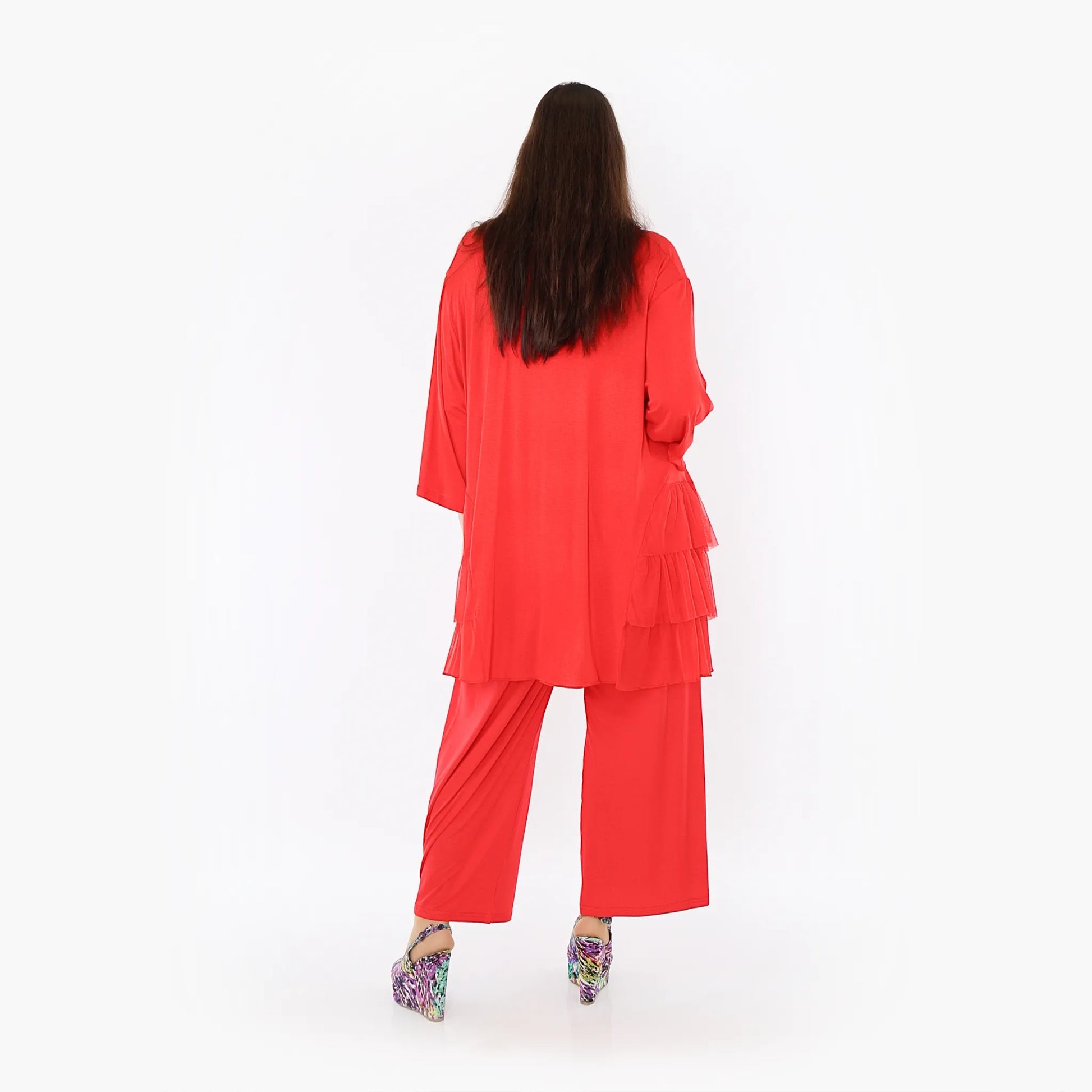  A-Form Bigshirt von AKH Fashion aus Materialmix, 1457.06862, Rot, Ausgefallen, Zeitlos