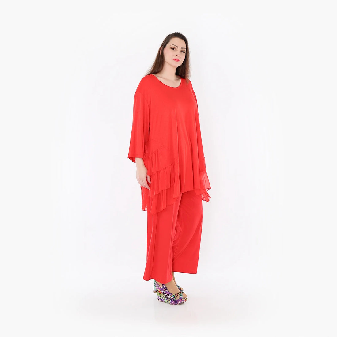  A-Form Bigshirt von AKH Fashion aus Materialmix, 1457.06862, Rot, Ausgefallen, Zeitlos