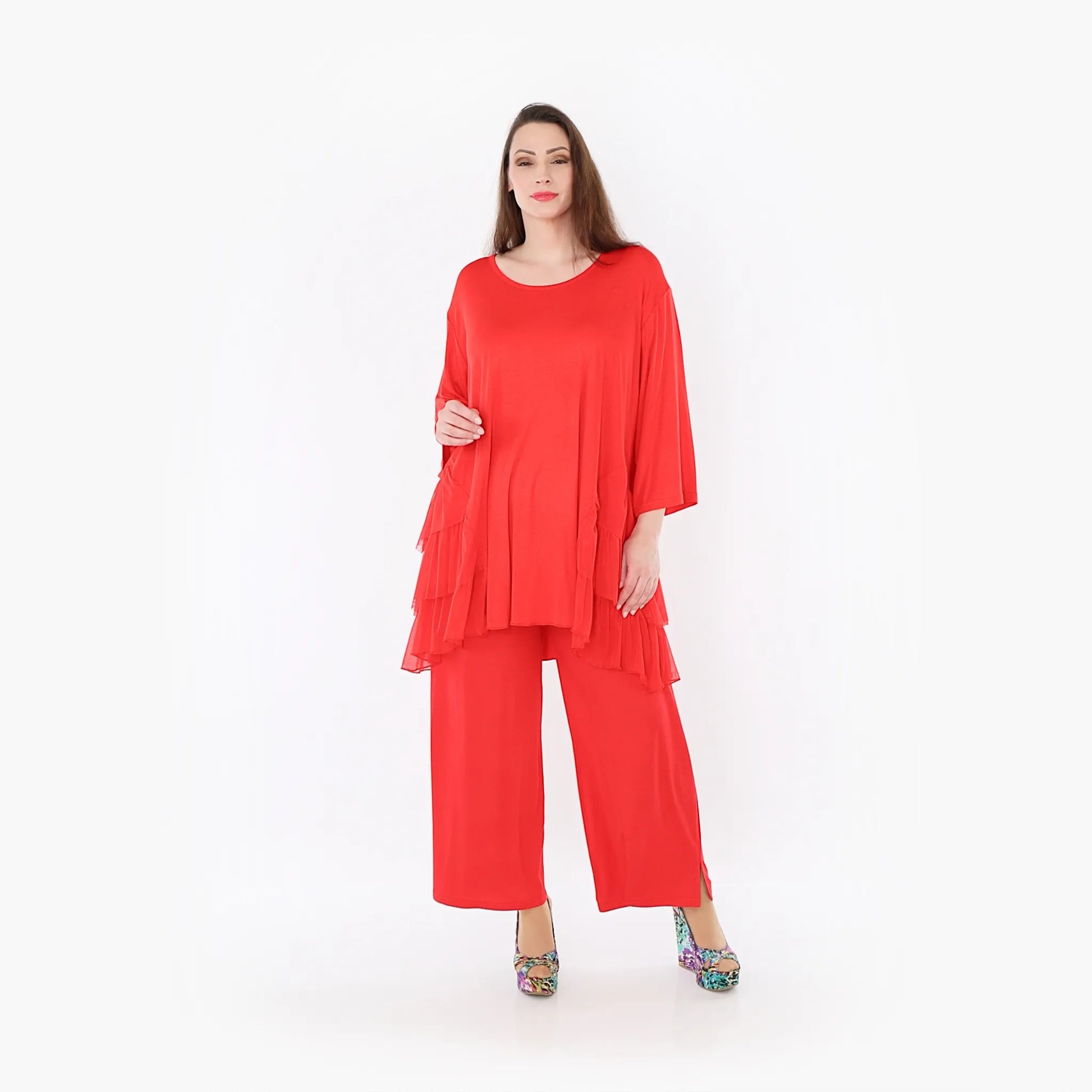  A-Form Bigshirt von AKH Fashion aus Materialmix, 1457.06862, Rot, Ausgefallen, Zeitlos