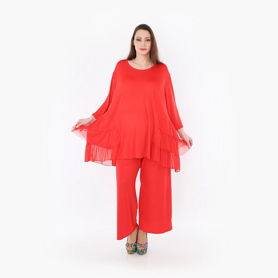  A-Form Bigshirt von AKH Fashion aus Materialmix, 1457.06862, Rot, Ausgefallen, Zeitlos