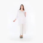  A-Form Bigshirt von AKH Fashion aus Materialmix, 1457.06862, Weiß, Ausgefallen, Zeitlos