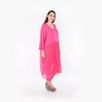  AKH Fashion Kleid in gerader Form, aus Materialmix, 1457.07046, Fuchsia, Ausgefallen