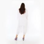  AKH Fashion Kleid in gerader Form, aus Materialmix, 1457.07046, Weiß, Ausgefallen, Zeitlos