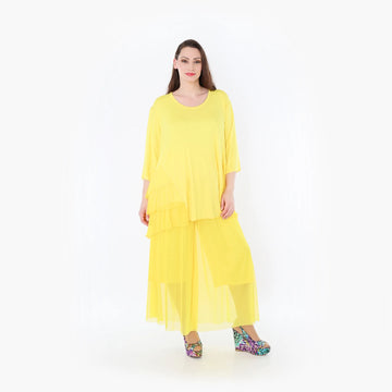  AKH Fashion Hose in gerader Form, aus Materialmix, 1457.07047, Gelb, Ausgefallen, Zeitlos