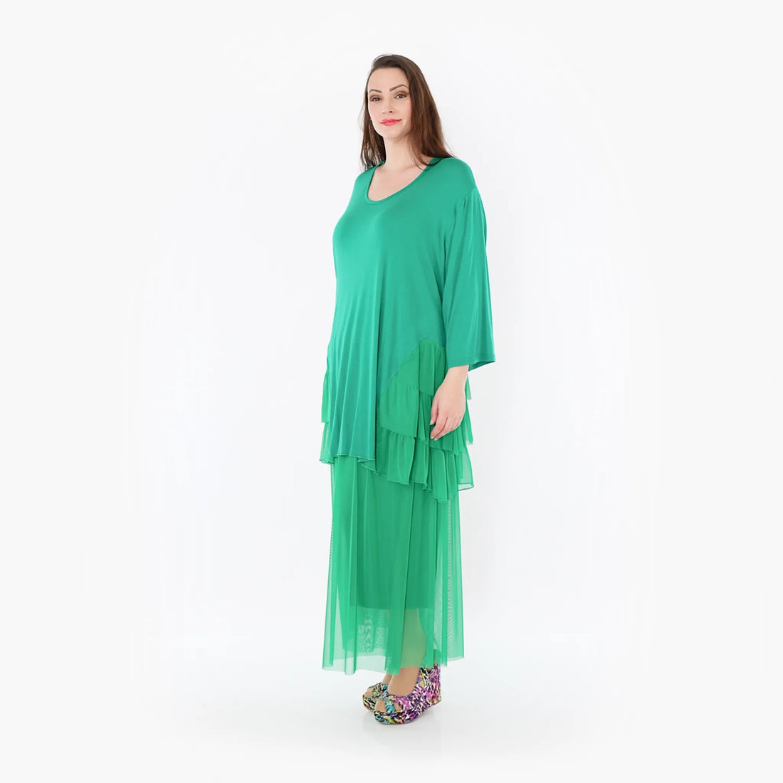  AKH Fashion Hose in gerader Form, aus Materialmix, 1457.07047, Grün, Ausgefallen, Zeitlos