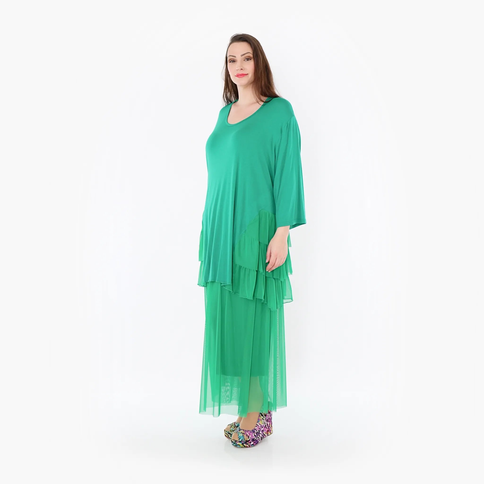  AKH Fashion Hose in gerader Form, aus Materialmix, 1457.07047, Grün, Ausgefallen, Zeitlos