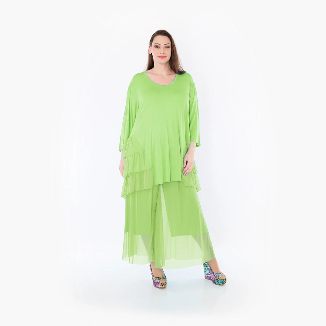  AKH Fashion Hose in gerader Form, aus Materialmix, 1457.07047, Lime, Ausgefallen, Zeitlos