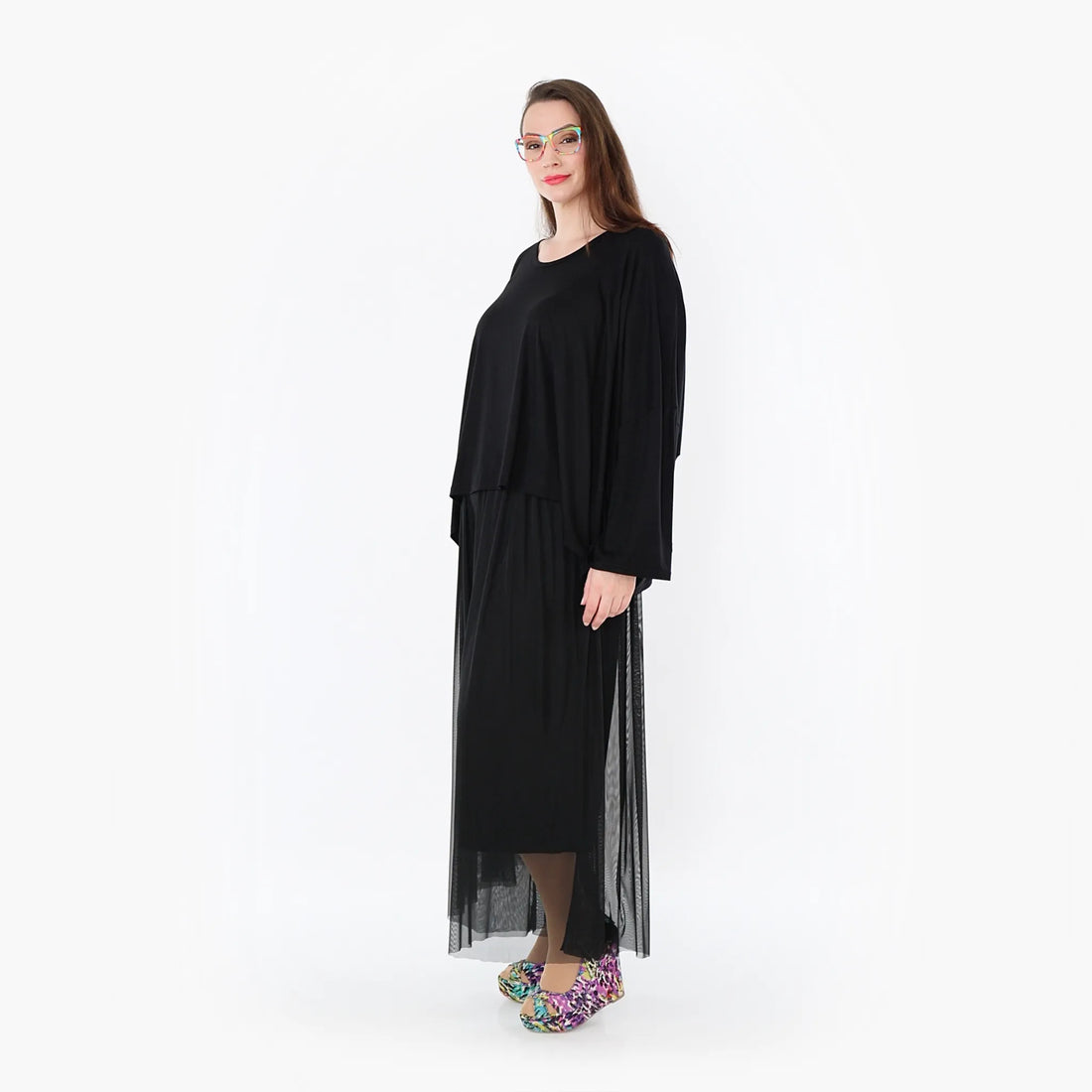  AKH Fashion Hose in gerader Form, aus Materialmix, 1457.07047, Schwarz, Ausgefallen