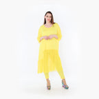  A-Form Kleid von AKH Fashion aus Materialmix, 1457.07048, Gelb, Ausgefallen, Zeitlos
