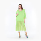  A-Form Kleid von AKH Fashion aus Materialmix, 1457.07048, Lime, Ausgefallen, Zeitlos