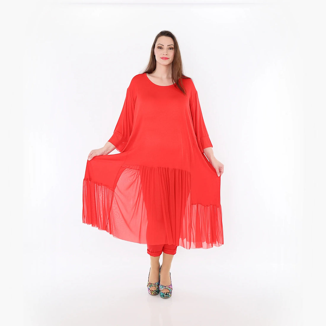  A-Form Kleid von AKH Fashion aus Materialmix, 1457.07048, Rot, Ausgefallen, Zeitlos