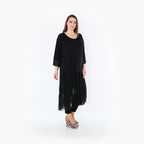  A-Form Kleid von AKH Fashion aus Materialmix, 1457.07048, Schwarz, Ausgefallen, Zeitlos