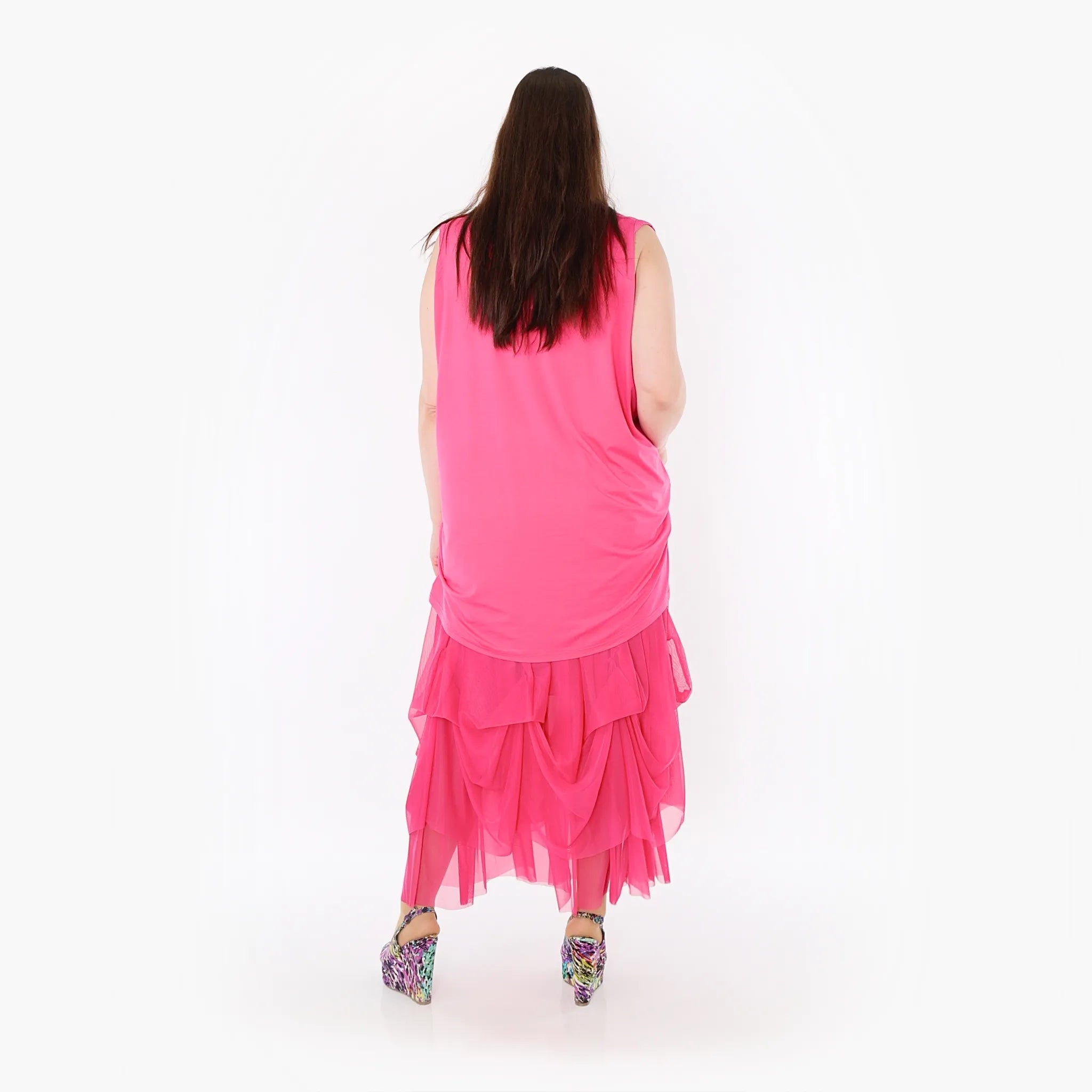  Ballonrock von AKH Fashion aus Materialmix, 1457.07049, Fuchsia, Ausgefallen, Zeitlos