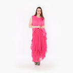  Ballonrock von AKH Fashion aus Materialmix, 1457.07049, Fuchsia, Ausgefallen, Zeitlos