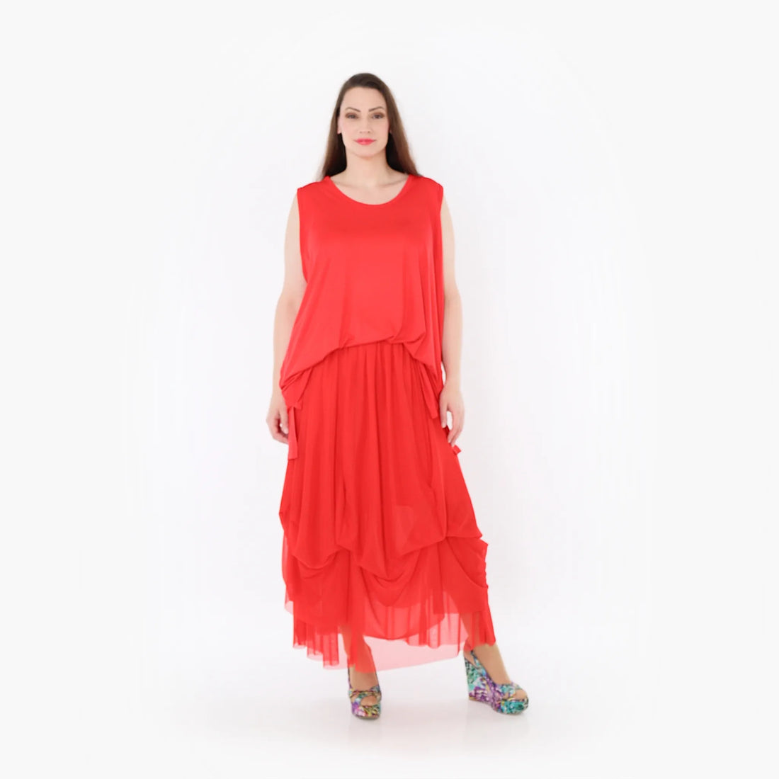  Ballonrock von AKH Fashion aus Materialmix, 1457.07049, Rot, Ausgefallen, Zeitlos, Schick