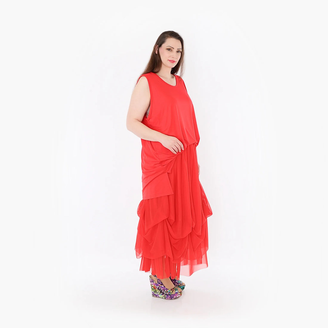  Ballonrock von AKH Fashion aus Materialmix, 1457.07049, Rot, Ausgefallen, Zeitlos, Schick