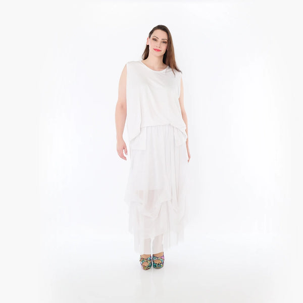  Ballonrock von AKH Fashion aus Materialmix, 1457.07049, Weiß, Ausgefallen, Zeitlos, Schick